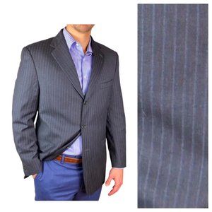 Daniel Cremieux Loro Piana 42R Suit Sport Jacket Blazer Coat Gray Pinstripe Wool